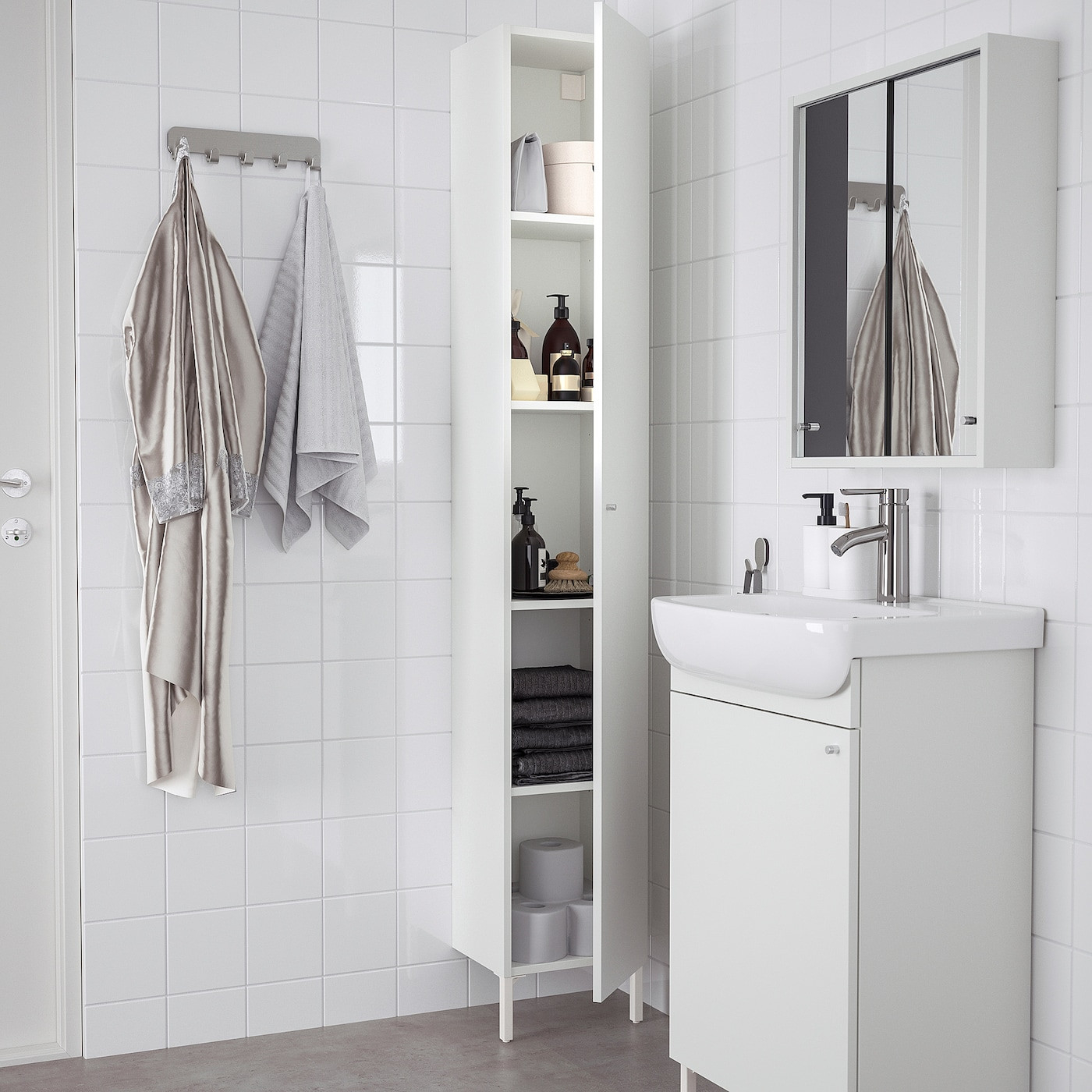 Nysjön Hochschrank - Weiß 30X190 Cm for Badezimmerschrank Von Ikea